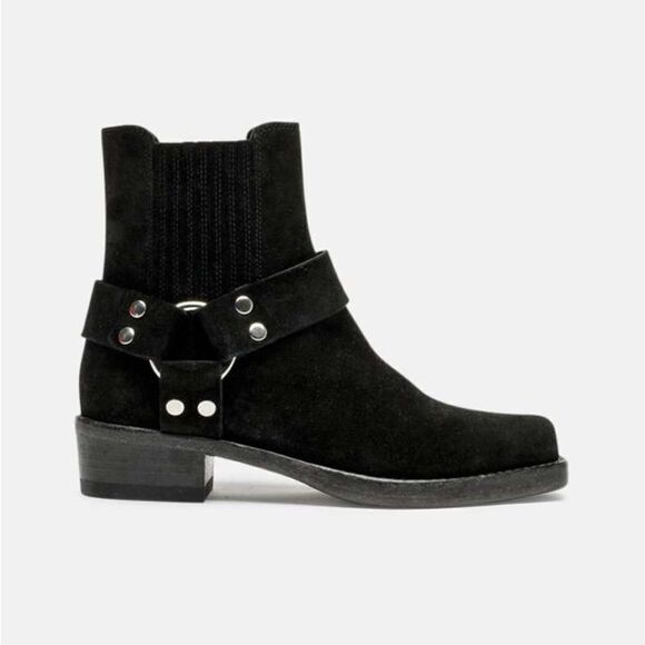 Re/done $850 Calvary western boots in Black Calf Suede - Picture 1 of 12